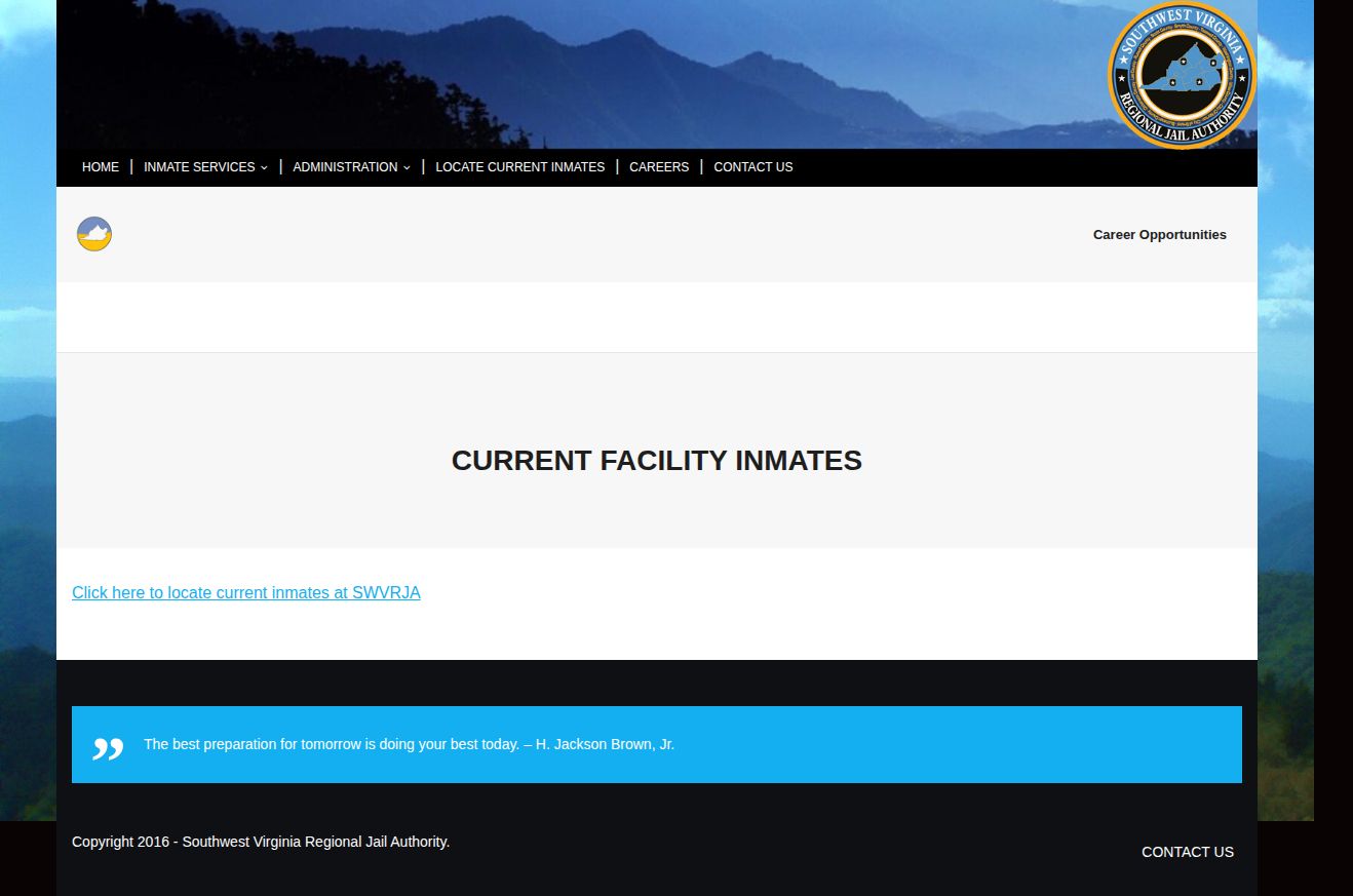 Wise County current regional jail roster source at SWVRJA